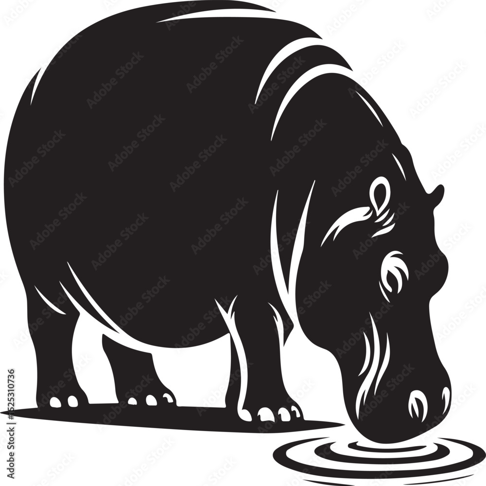 Obraz premium hippopotamus vector icon