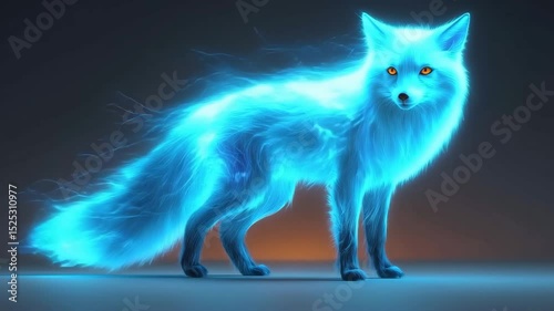 Glowing blue fox