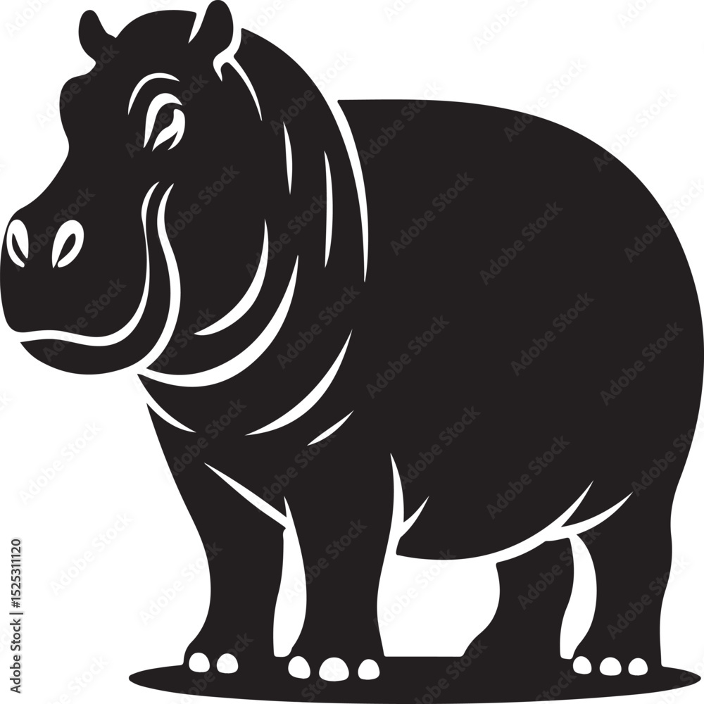 Obraz premium hippopotamus vector icon