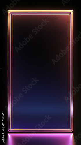 front view, trading card frame, polished copper trading card frame, ultra-thin (3% width), crisp modern edge, pastel club gradient glow on outer edge