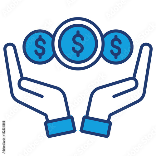 Fundraising Blue Icon