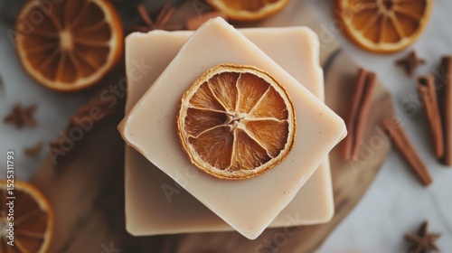 Artisan Handmade Soap with Dried Orange and Cinnamon