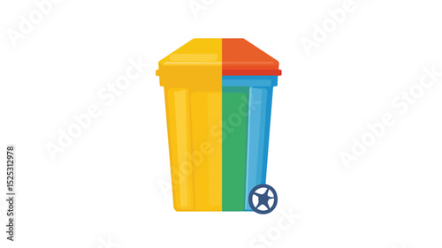 Sleek Trash Can Flat Design Icon Vector for Creative Projects and Websites