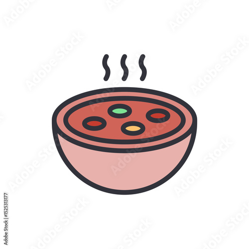 Charming Illustration Of A Bowl Of Piping Hot Delicious Soup