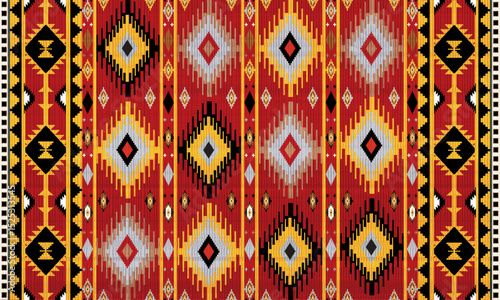 Navajo tribal black vector seamless pattern. Native American ornament. Ethnic South Western decor style. Boho geometric ornament. seamless pattern. blanket, rug. Woven carpet illustration