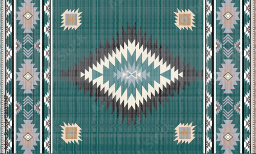Navajo tribal black vector seamless pattern. Native American ornament. Ethnic South Western decor style. Boho geometric ornament. seamless pattern. blanket, rug. Woven carpet illustration