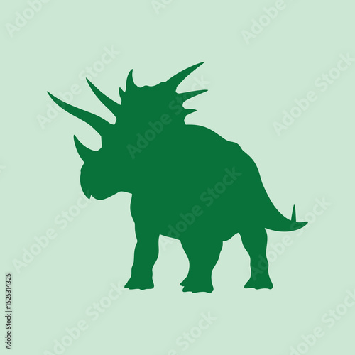 vector silhouette illustration of triceratops