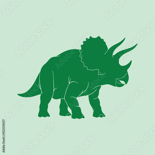 vector silhouette illustration of triceratops