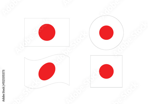 Japan Flag Icon – Official National Flag of Japan in Flat Vector Style with Standard Colors and Proportions.
