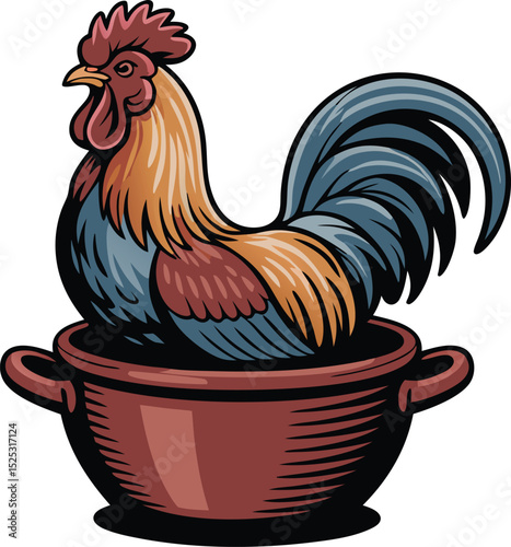 Rooster in Pot