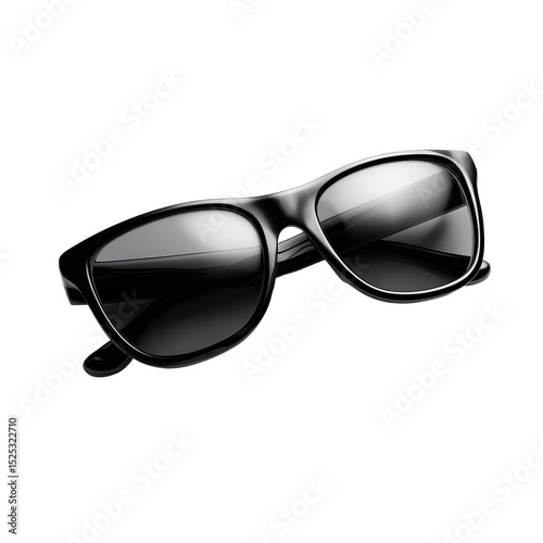 A stylish pair of sunglasses with dark lenses. A classic, timeless accessory for eye protection from the sun's glare.