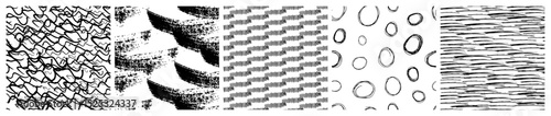 Set of seamless patterns with scribble smears