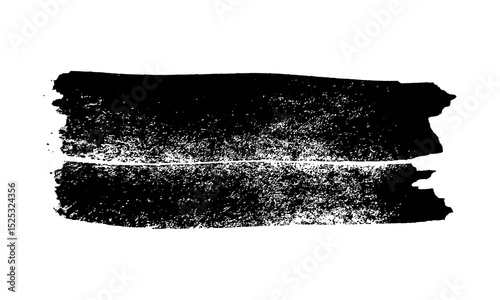 Black brush stroke on white background