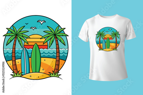 Retro summer t shirt design
