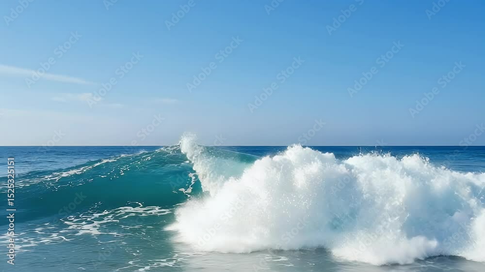 The Powerful rolling sea waves broke with a splash

