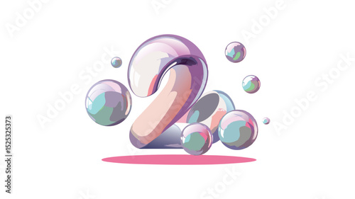 Colorful abstract vector bubbles with floral shapes and decorative patterns in pink and purple tones