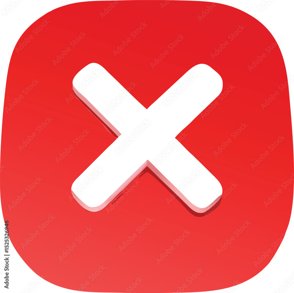 Fototapeta premium Red cross cancel icon illustration vector design for UI and error message