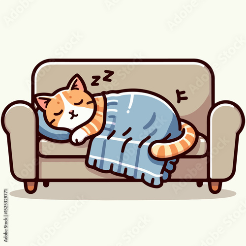 cat sleeping on a sofa