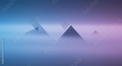 Abstract Geometric Landscape with Triangles and Soft Gradient Colors