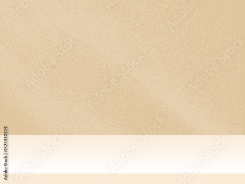 White Table with Grunge Texture Wall and Light Beam Background, Suitable for Product Presentation Backdrop, Display, and Mock up.
