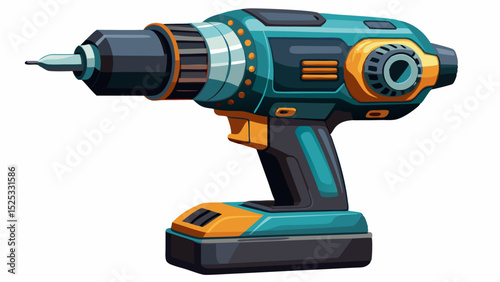 Cordless power drill converted for garage use with socket adapter. Matte black handle and steel chuck. Angled perspective on white background highlights precision and usability.