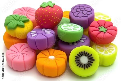 Colorful Fruit-Shaped Erasers for Creative Office Supplies and Gifts