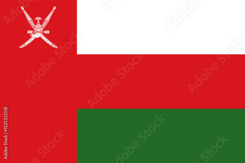 Oman flag, official colors and proportion correctly National Omanis flag Vector illustration