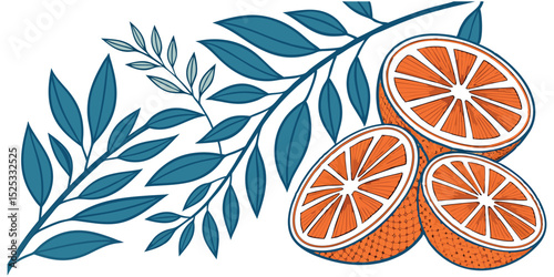 Seamless citrus fruit pattern with fresh orange and lemon slices, healthy tropical design