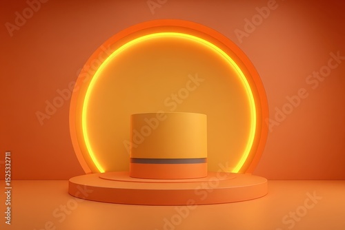 Abstract Orange Studio Minimalist Background Mockup Display Concept