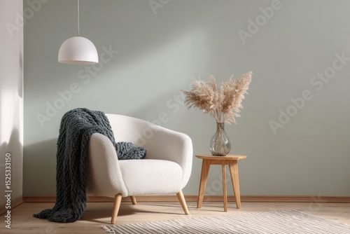 Elegant Home Interior with Cozy Armchair and Decoration