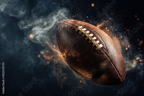 American football the sport with burning flame effect