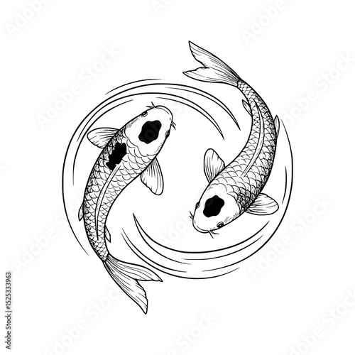illustration of Koi fish