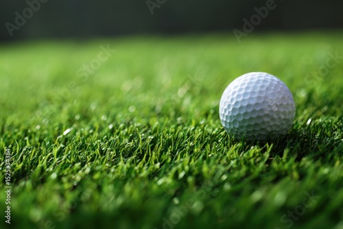 Golf Ball Close Up On A Green Golf Field