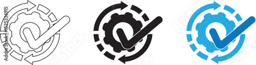 Increase productivity, manufacturing analyse, capacity process, efficient grow premium icons pack. line signs arrow up, gears and people. Vector icons set for web and app in outline editable stroke.