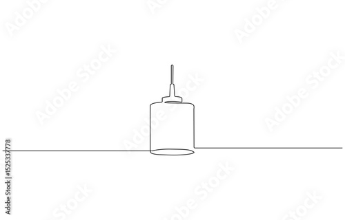 Hanging lanterns in one line drawing. Horizontal banner in minimalistic Industrial style. single continuous line drawing, Vector illustration. Line art of pendant lamp.