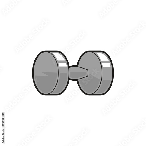 Gray dumbbell icon fitness gym exercise weightlifting