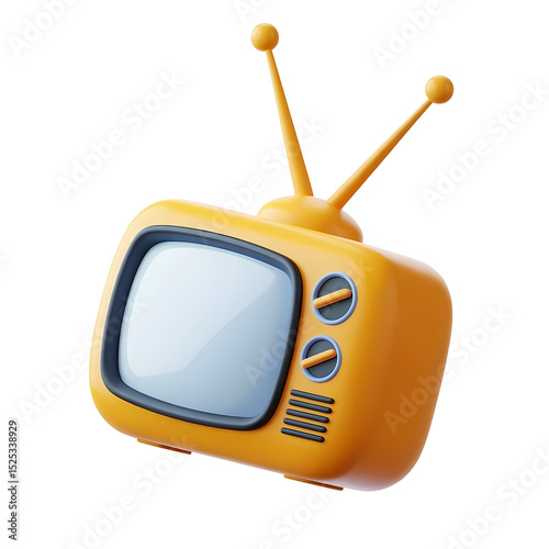 Retro Television Illustration: A charming and whimsical illustration of a vintage television set, reminiscent of a bygone era. Its classic design and soft glow suggest nostalgia and simpler times.