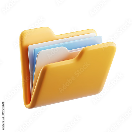 Digital Data Directory: A 3D rendered folder, the epitome of secure digital data storage and seamless organization. This image captures the essential nature of modern information management.