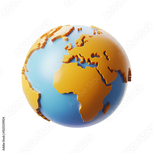 Global Connectivity: A vibrant depiction of planet earth, showcasing continents, oceans, and the interconnectedness of our world. A symbol of unity and environmental awareness. 