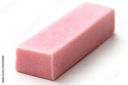 Smooth Pink Gum Piece on White Background for Commercial Use
