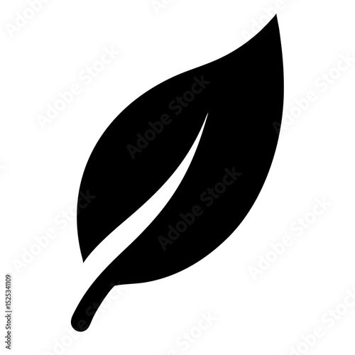 Minimalist black leaf icon vector modern flat eco-friendly symbol for logos
