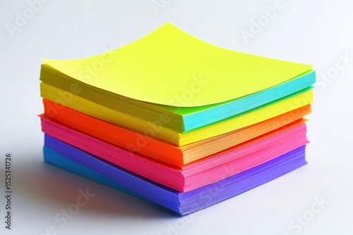 Vibrant Collection of Colorful Sticky Notes in Neon Shades