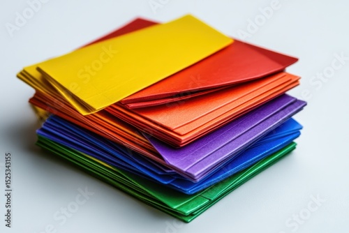 Vibrant Stack of Colorful Paper Sheets for Creative Projects