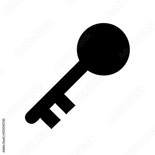 Security key icon vector black minimal symbol for access and encryption