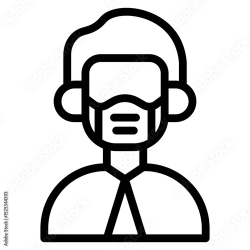 Man mask icon in vector illustration