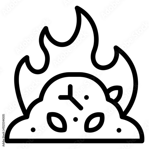 burning waste icon in vector illustration