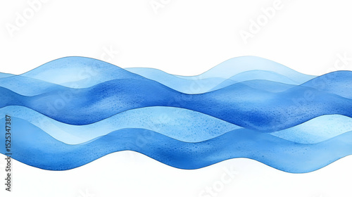 Abstract watercolor waves illustration with smooth shapes and gradient effects