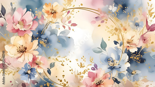 a beautifully hand painted watercolor background with soft pastel color
