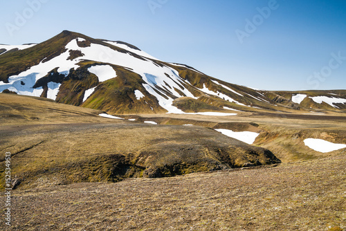 Lonely icelandic highland in Iceland during a sunny day