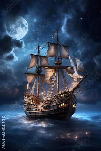 A majestic pirate ship